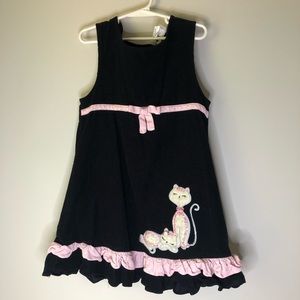 Young Girls Black & Pink Sleeveless Dress
